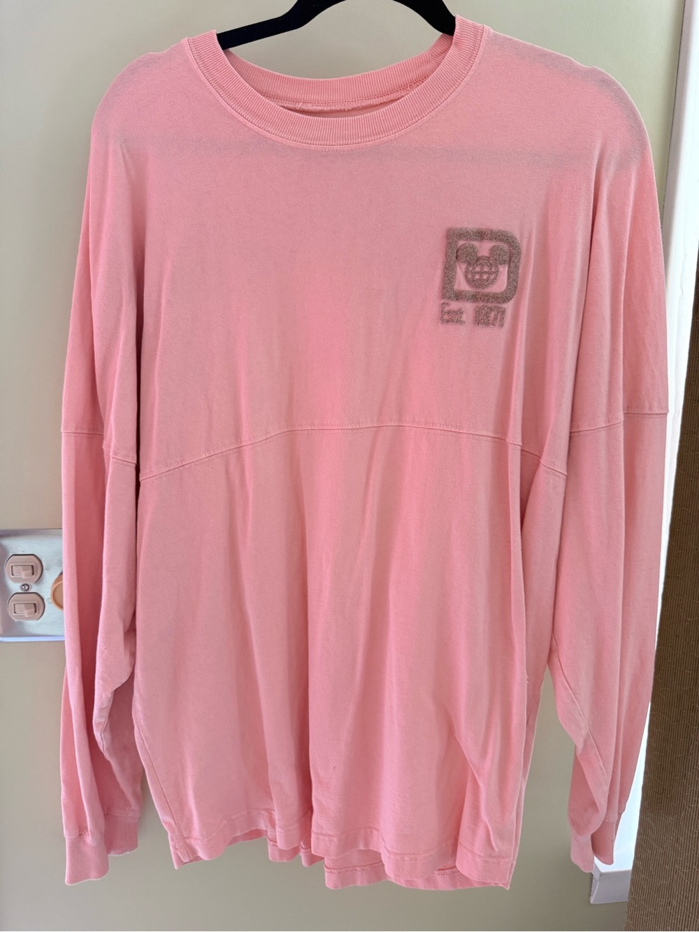 Disney Pink Long Sleeve Spirit Jersey with Subtle Chest Logo
